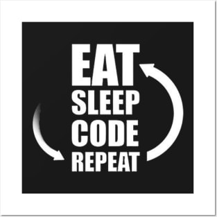 Eat Sleep Code Repeat Posters and Art